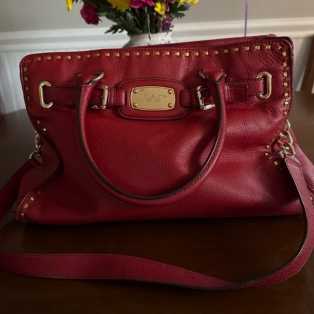 Michael Kors Red East West Hamilton Tote